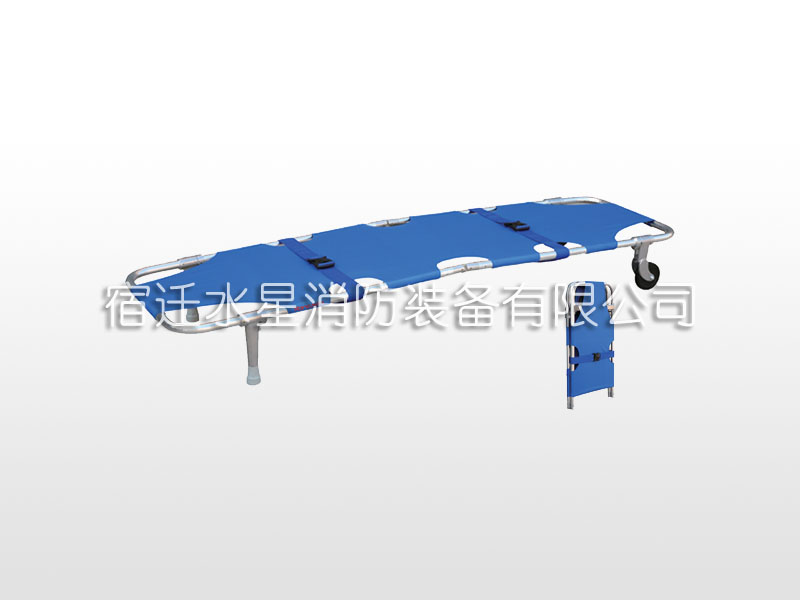 Wheeled folding stretcher